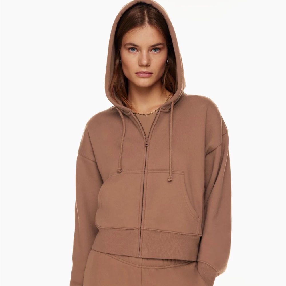Limited Colour Cozy Fleece Boyfriend Boxy Zip Hoodie Teddy Bear Brown